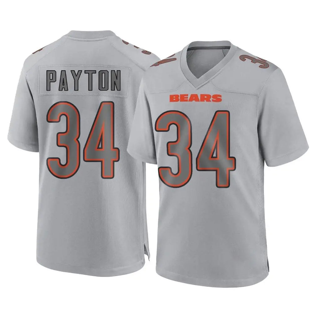 Parkc C.Bears #34 Walter Payton Player Gray Atmosphere Fashion Game Stitched Jerseys