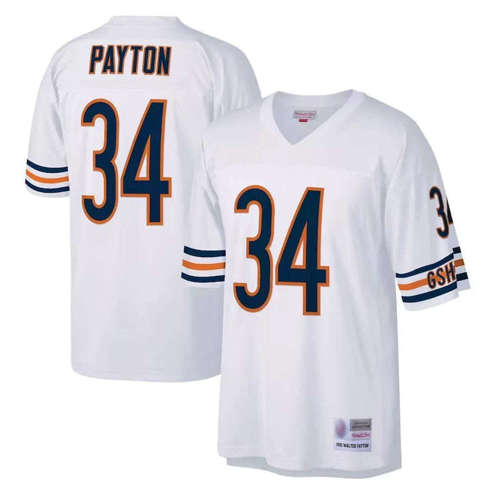 Parkc C.Bears #34 Walter Payton Player White 1985 Walter Payton Mitchell & Ness Throwback Retired Stitched Jerseys