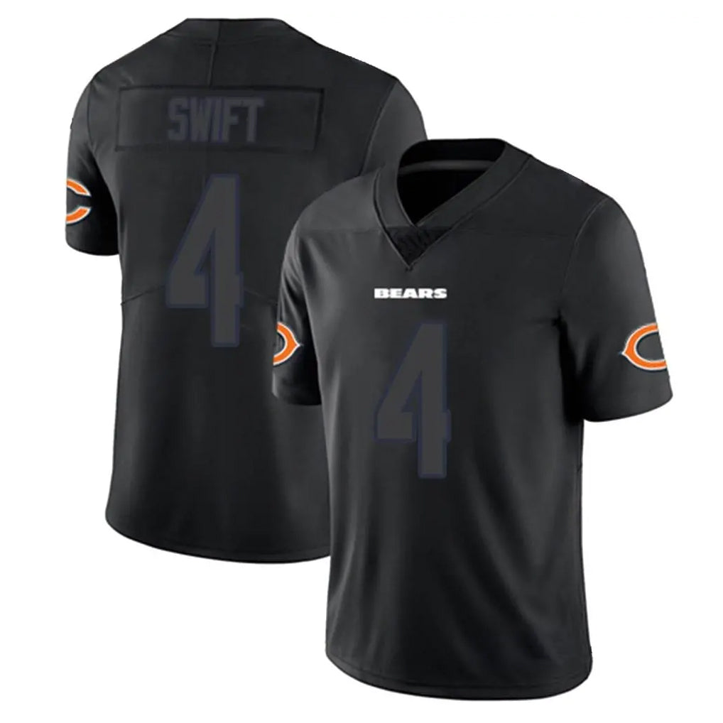 Parkc C.Bears #4 D'Andre Swift Player Black Impact Limited Game Stitched Jerseys