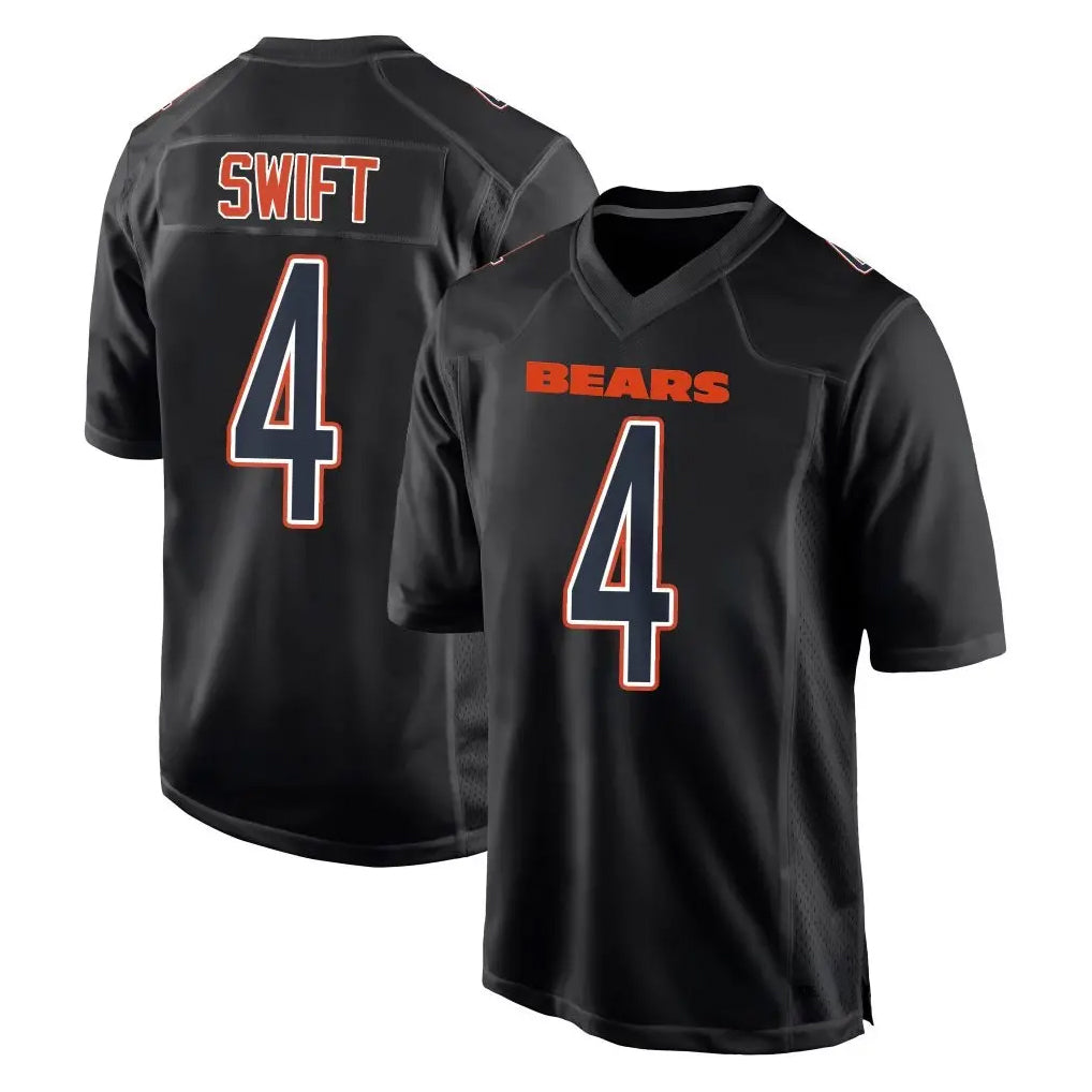 Parkc C.Bears #4 D'Andre Swift Player Carbon Black Fashion Game Stitched Jerseys