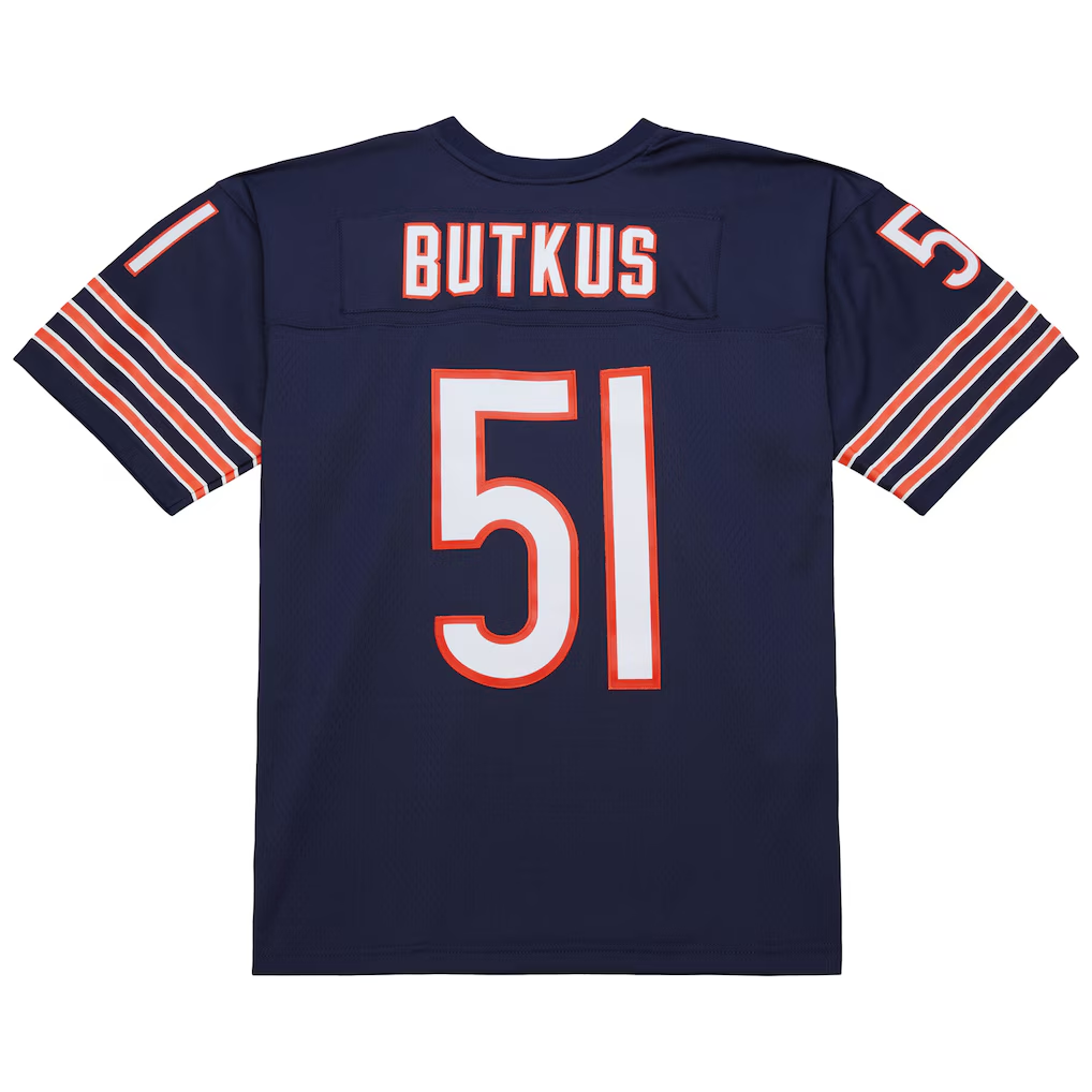 Parkc C.Bears #51 Dick Butkus Mitchell & Ness Navy Legacy Replica Stitched Puhic Jersey