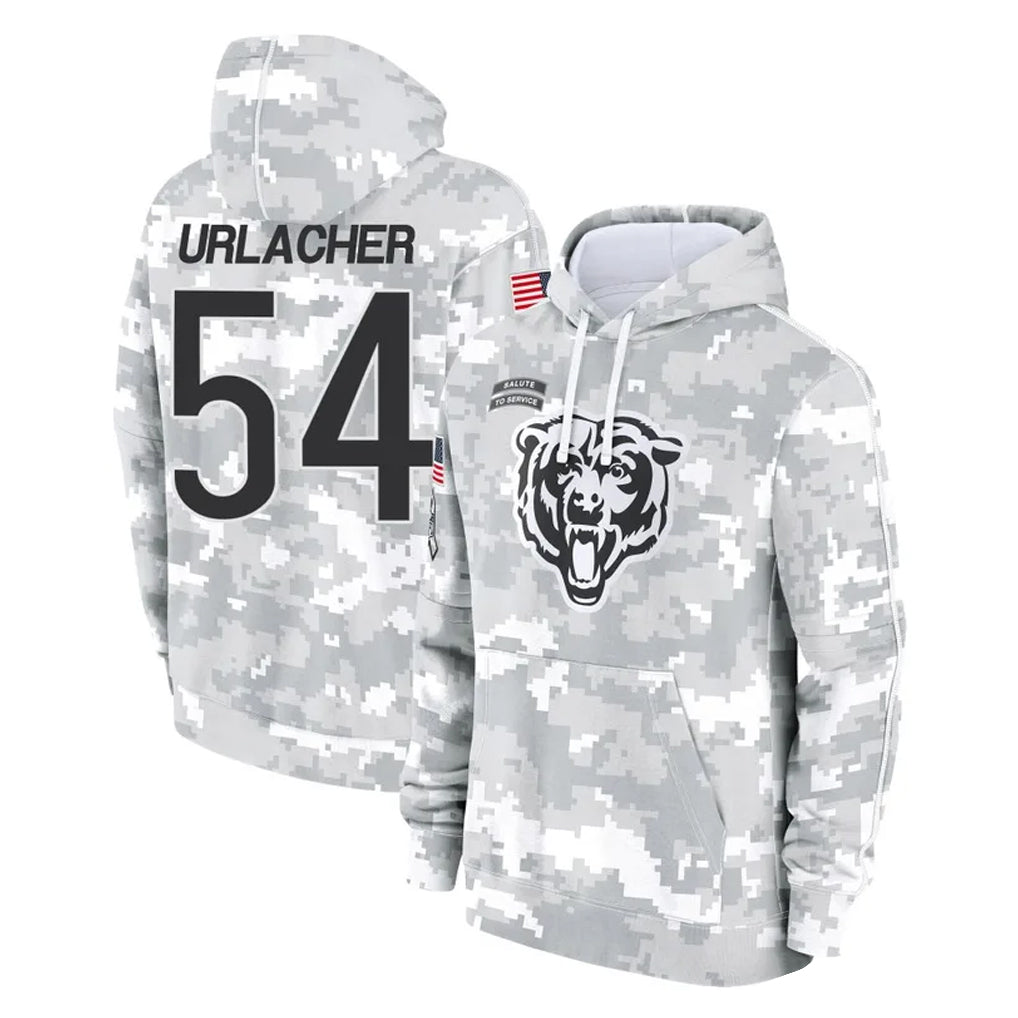 Parkc C.Bears #54 Brian Urlacher Player Arctic Camo Salute to Service Pullover Hoodies Limited Stitched Jerseys