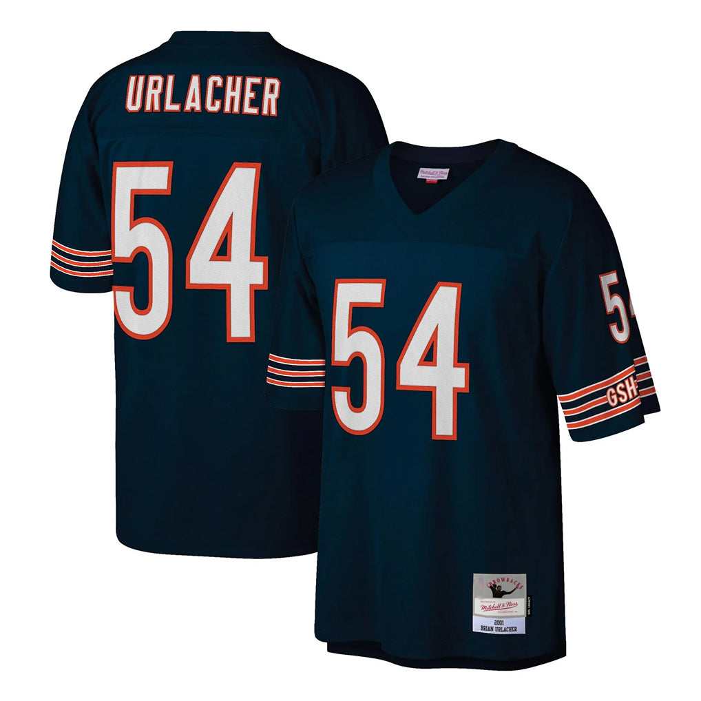 Parkc C.Bears #54 Brian Urlacher Player Navy Mitchell & Ness Legacy Replica Stitched Jerseys