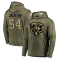 Parkc C.Bears #54 Brian Urlacher Player Olive Salute to Service Pullover Hoodies Home Game Stitched Jerseys