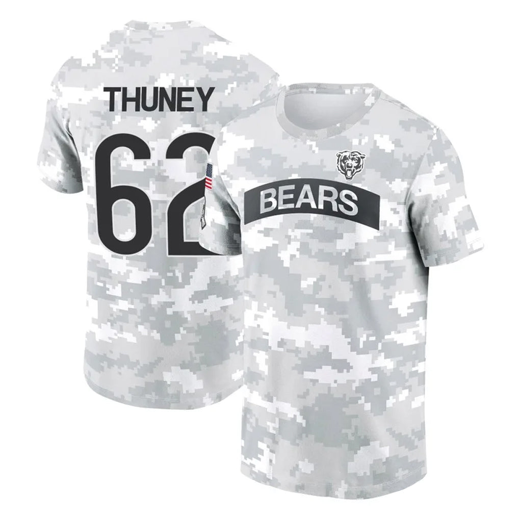 Parkc C.Bears #62 Joe Thuney Player Arctic Camo Salute to Service Performance T-Shirt Limited Stitched Jerseys