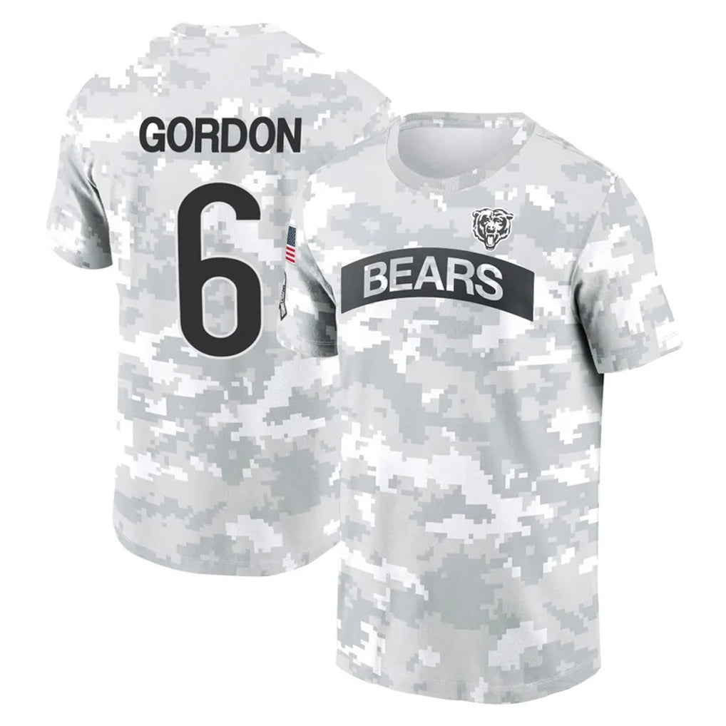 Parkc C.Bears #6 Kyler Gordon Player Arctic Camo Salute to Service Performance T-Shirt Limited Stitched Jerseys