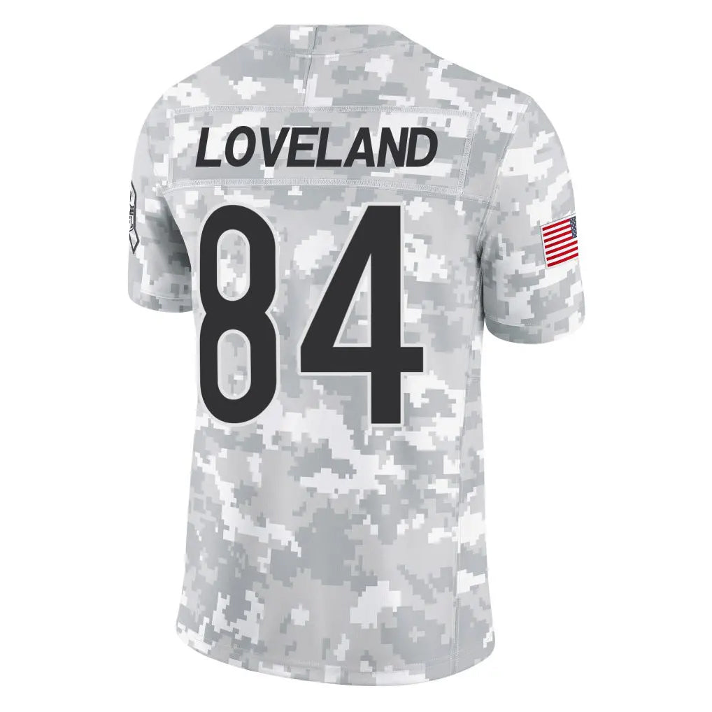Parkc C.Bears #84 Colston Loveland Player Arctic Camo Salute to Service Limited Stitched Jerseys