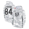 Parkc C.Bears #84 Colston Loveland Player Arctic Camo Salute to Service Pullover Hoodies Limited Stitched Jerseys