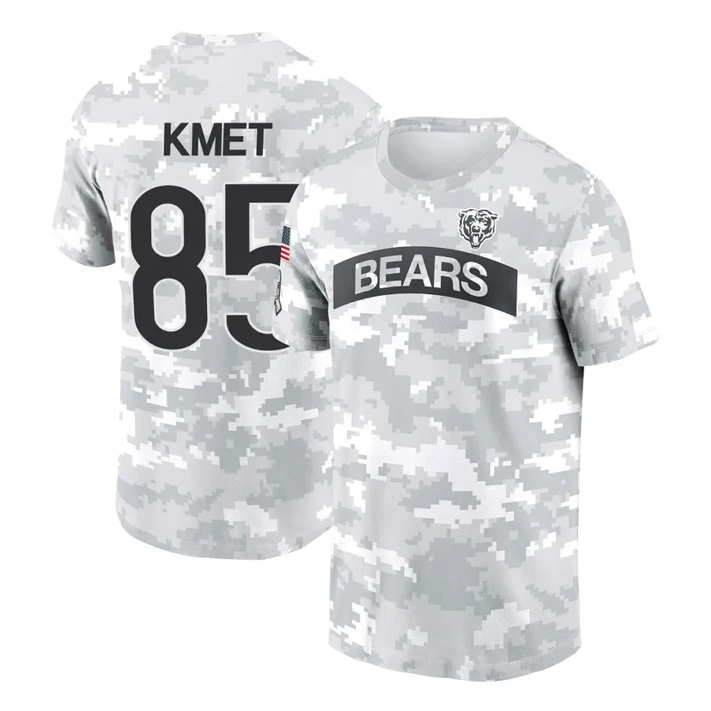 Parkc C.Bears #85 Cole Kmet Player Arctic Camo Salute to Service Performance T-Shirt Limited Stitched Jerseys