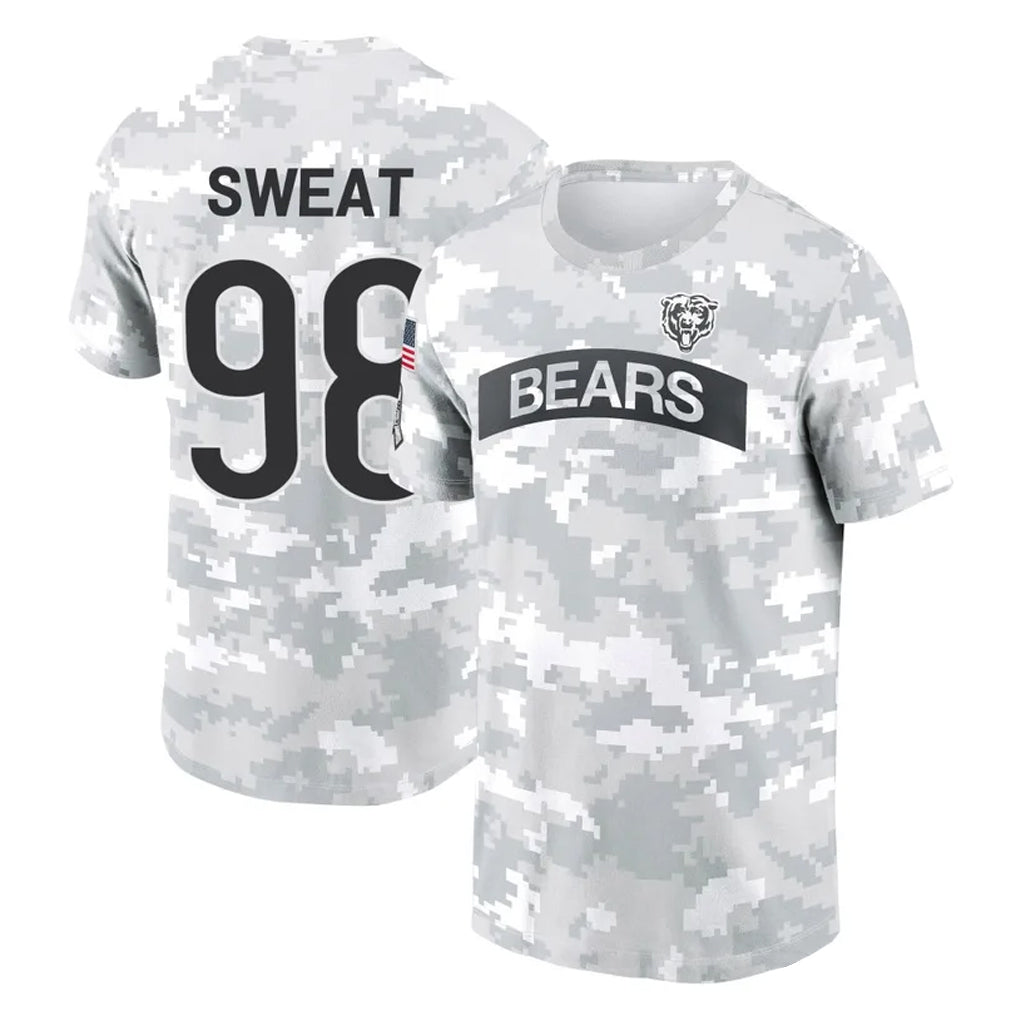 Parkc C.Bears #98 Montez Sweat Player Arctic Camo Salute to Service Performance T-Shirt Limited Stitched Jerseys