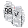 Parkc C.Bears #98 Montez Sweat Player Arctic Camo Salute to Service Pullover Hoodies Limited Stitched Jerseys
