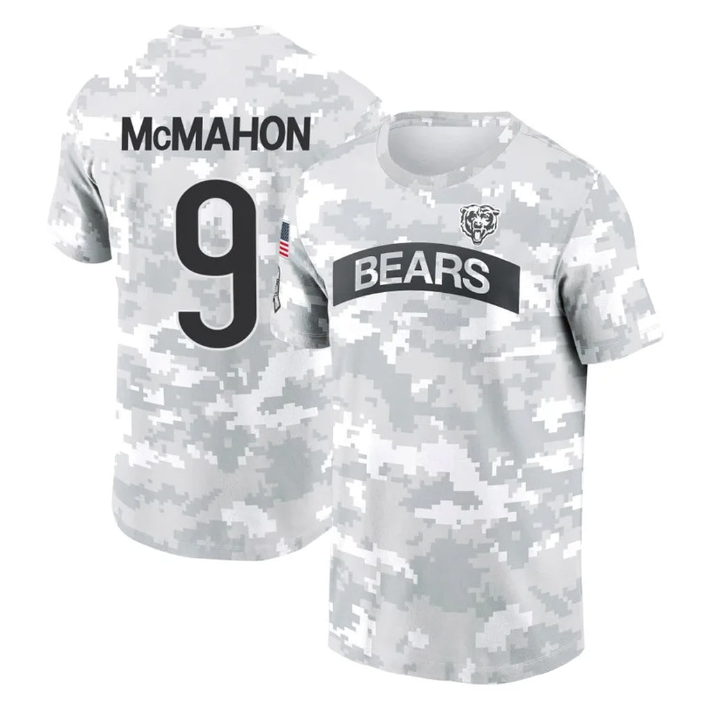 Parkc C.Bears #9 Jim McMahon Player Arctic Camo Salute to Service Performance T-Shirt Limited Stitched Jerseys
