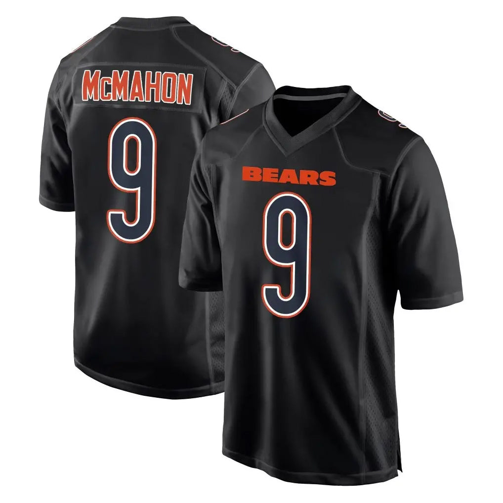 Parkc C.Bears #9 Jim McMahon Player Carbon Black Fashion Game Stitched Jerseys