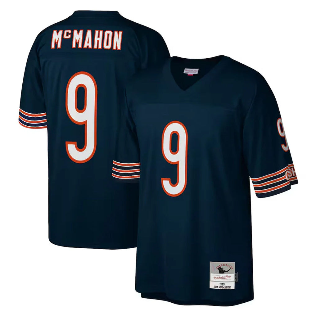Parkc C.Bears #9 Jim McMahon Player Navy Mitchell & Ness Navy Legacy Replica Stitched Jerseys