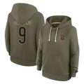 Parkc C.Bears #9 Jim McMahon Player Olive Salute to Service Pullover Hoodies Limited Stitched Jerseys