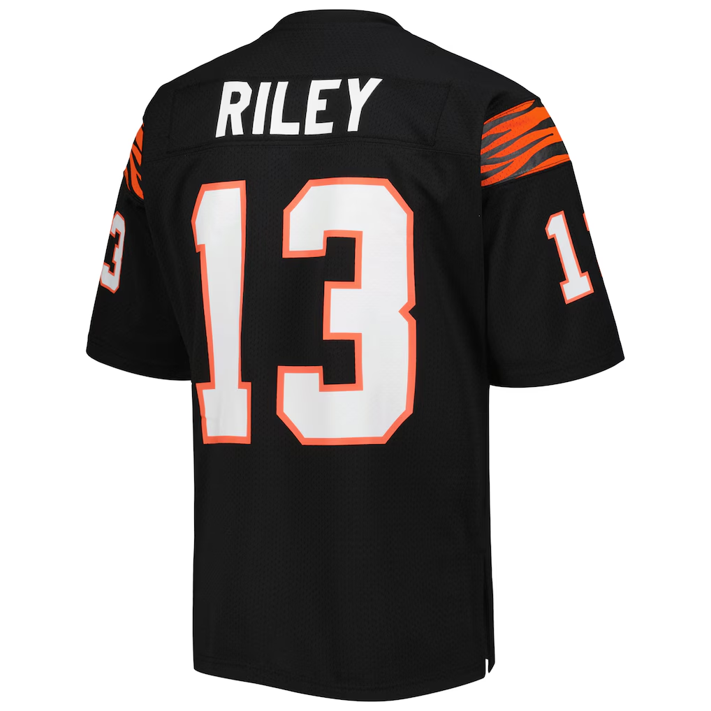 Parkc C.Bengals 1981 #13 Ken Riley Mitchell & Ness Black Authentic Throwback Retired Player Jersey