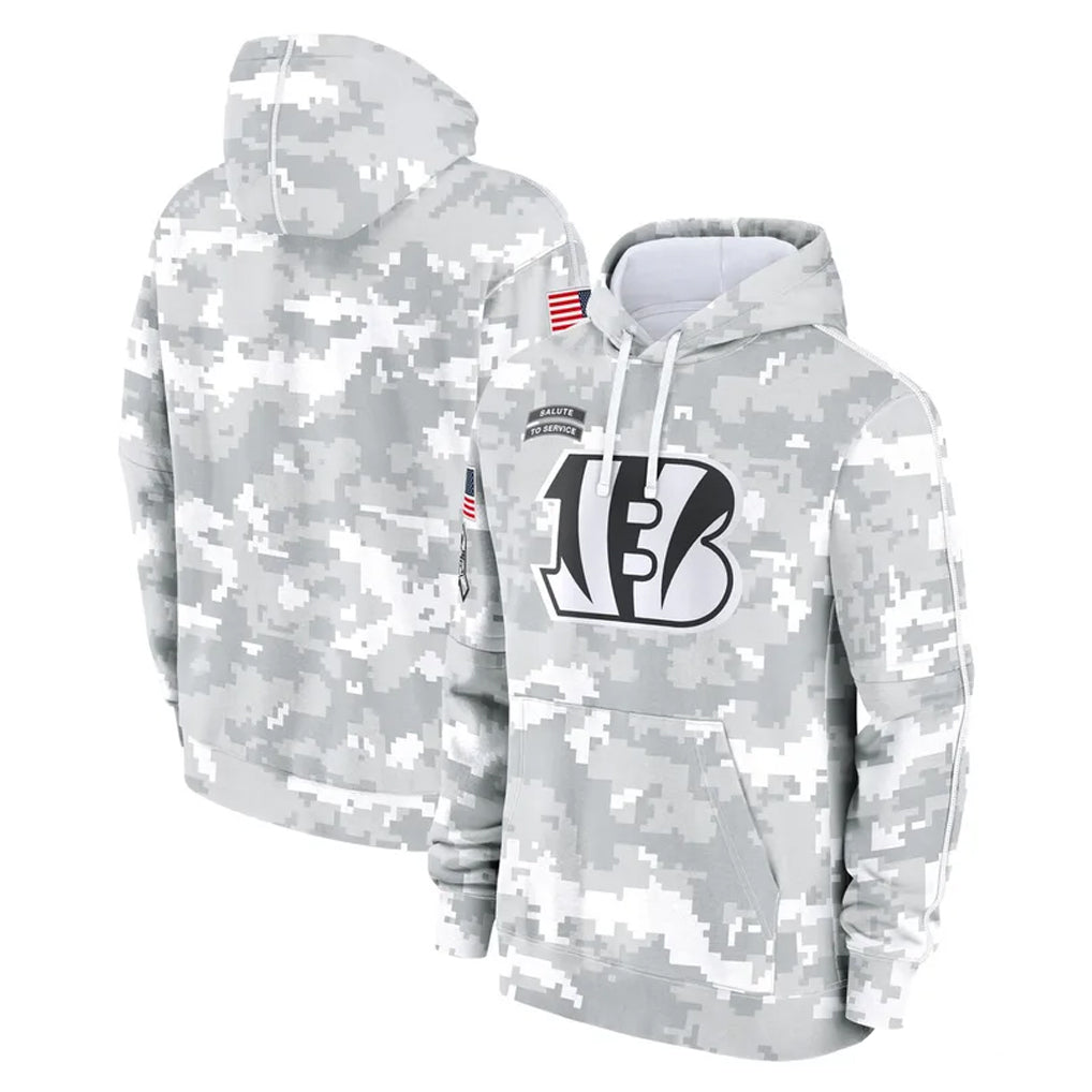 Parkc C.Bengals Arctic Camo Salute to Service Pullover Hoodie Limited Blank Player Stitched Jerseys