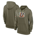 Parkc C.Bengals Olive Salute to Service Performance Pullover Hoodie Limited Blank Player Stitched Jerseys