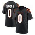 Parkc C.Bengals #0 DJ Turner II Player Black Home Game Stitched Jerseys