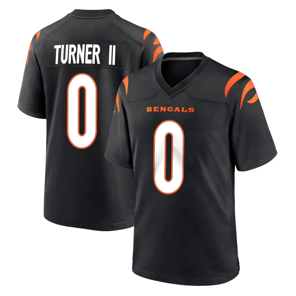 Parkc C.Bengals #0 DJ Turner II Player Black Home Game Stitched Jerseys
