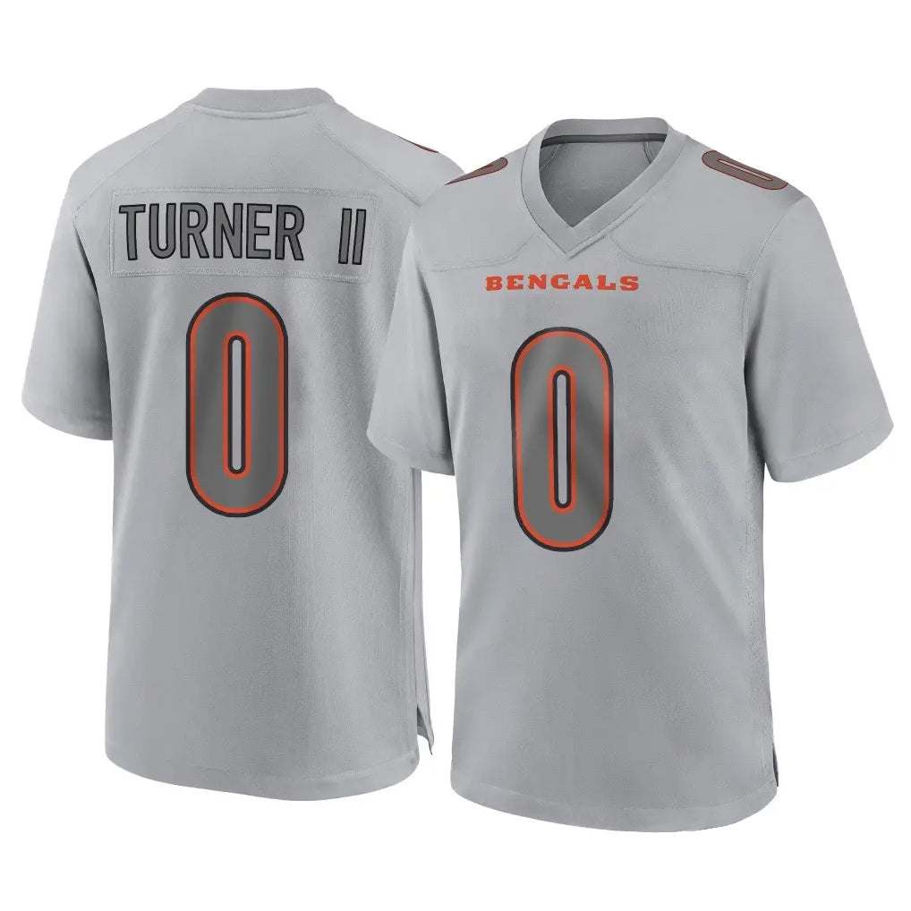 Parkc C.Bengals #0 DJ Turner II Player Gray Atmosphere Fashion Game Stitched Jerseys