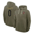 Parkc C.Bengals #0 DJ Turner II Player Olive Salute to Service Pullover Hoodies Limited Stitched Jerseys