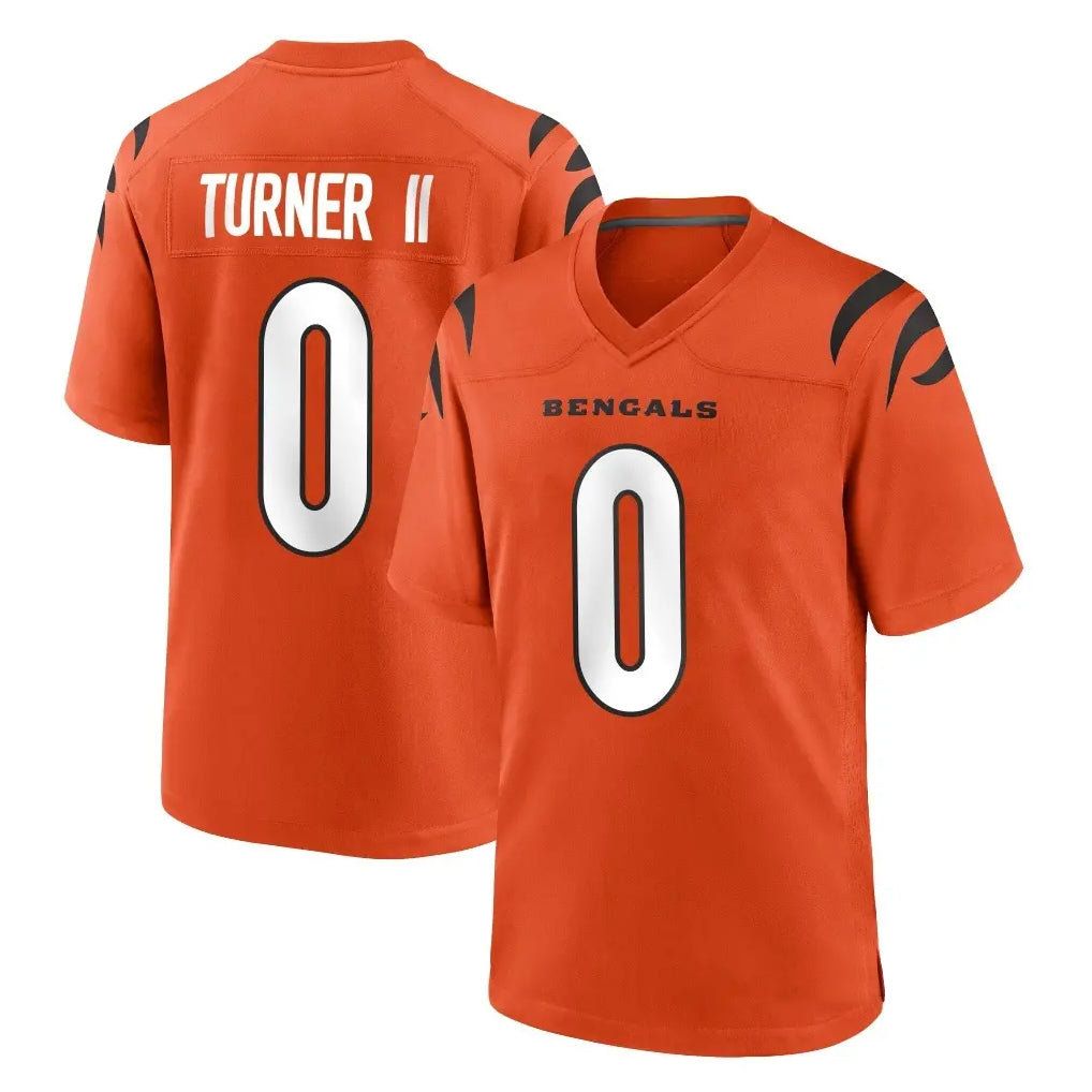 Parkc C.Bengals #0 DJ Turner II Player Orange Home Game Stitched Jerseys
