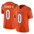 Parkc C.Bengals #0 DJ Turner II Player Orange Vapor F.U.S.E. Limited Home Game Stitched Jerseys