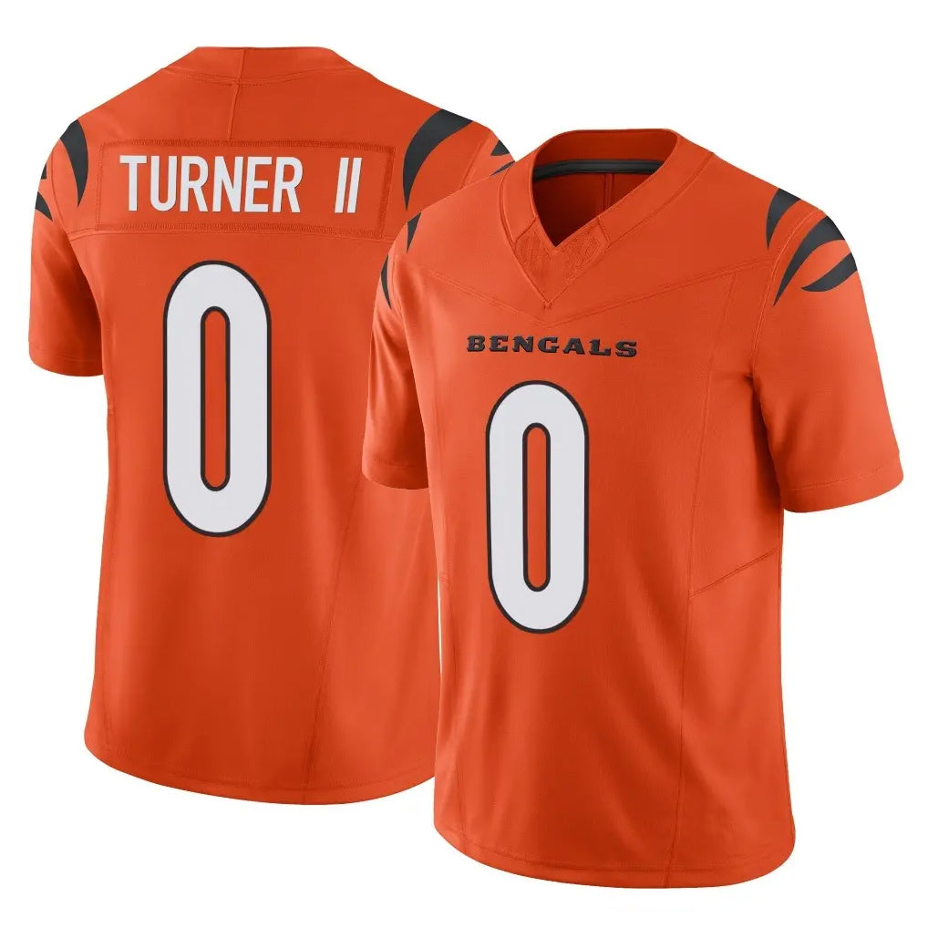 Parkc C.Bengals #0 DJ Turner II Player Orange Vapor F.U.S.E. Limited Home Game Stitched Jerseys