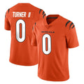 Parkc C.Bengals #0 DJ Turner II Player Orange Vapor Untouchable Limited Home Game Stitched Jerseys