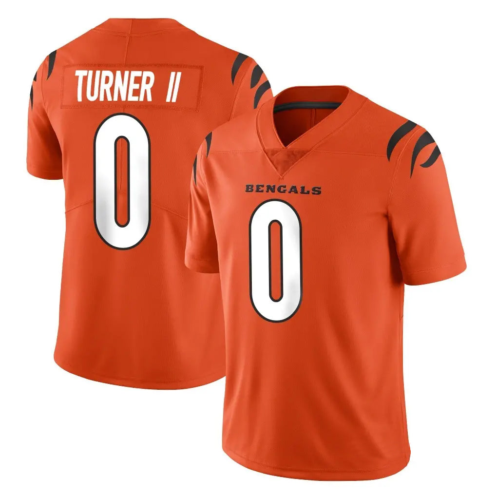 Parkc C.Bengals #0 DJ Turner II Player Orange Vapor Untouchable Limited Home Game Stitched Jerseys
