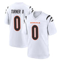 Parkc C.Bengals #0 DJ Turner II Player White Home Game Stitched Jerseys