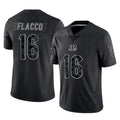 Parkc C.Bengals #16 Joe Flacco Player Black Reflective Limited Game Stitched Jerseys