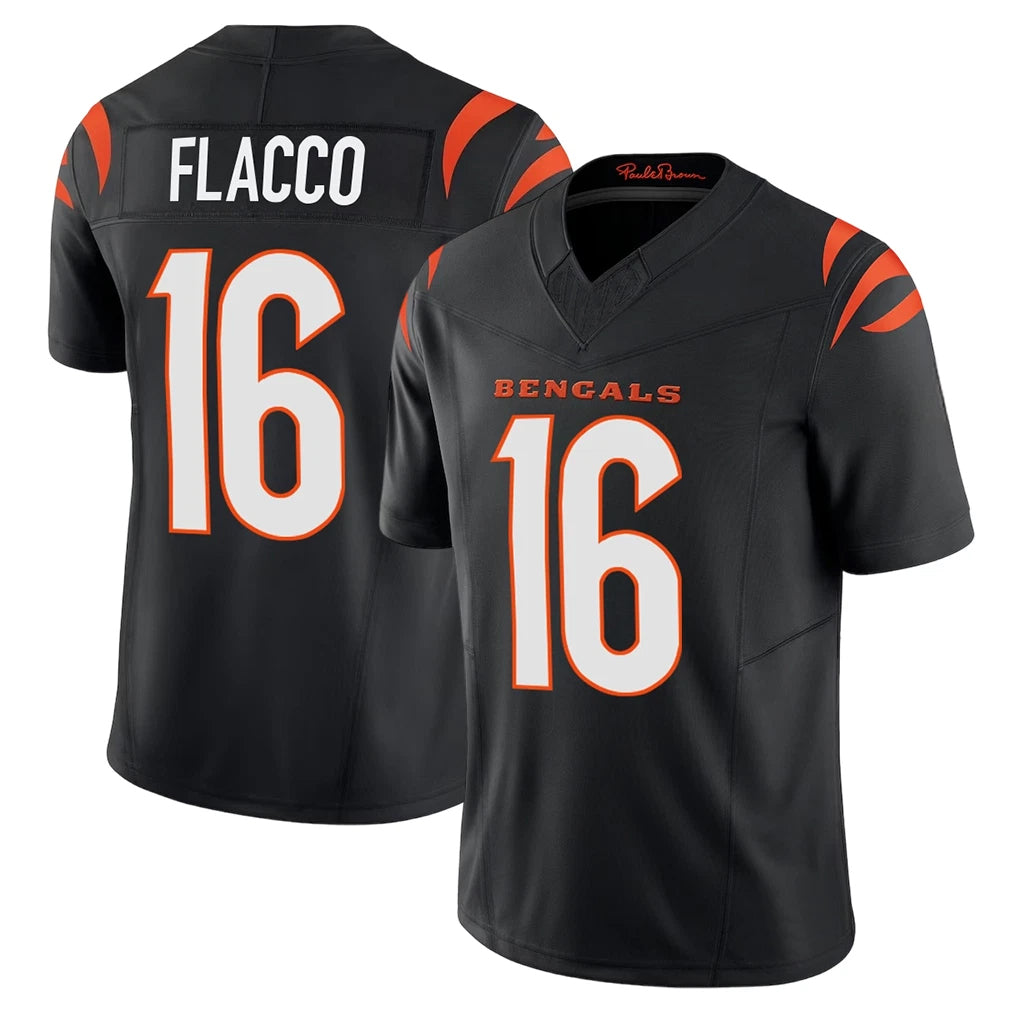 Parkc C.Bengals #16 Joe Flacco Player Black Vapor F.U.S.E. Limited Home Game Stitched Jerseys