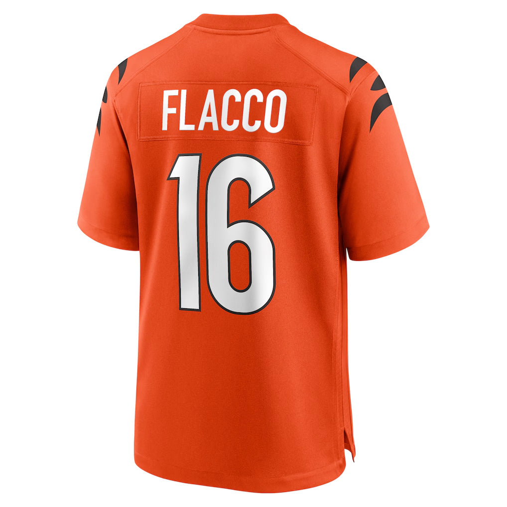 Parkc C.Bengals #16 Joe Flacco Player Orange Home Game Stitched Jerseys
