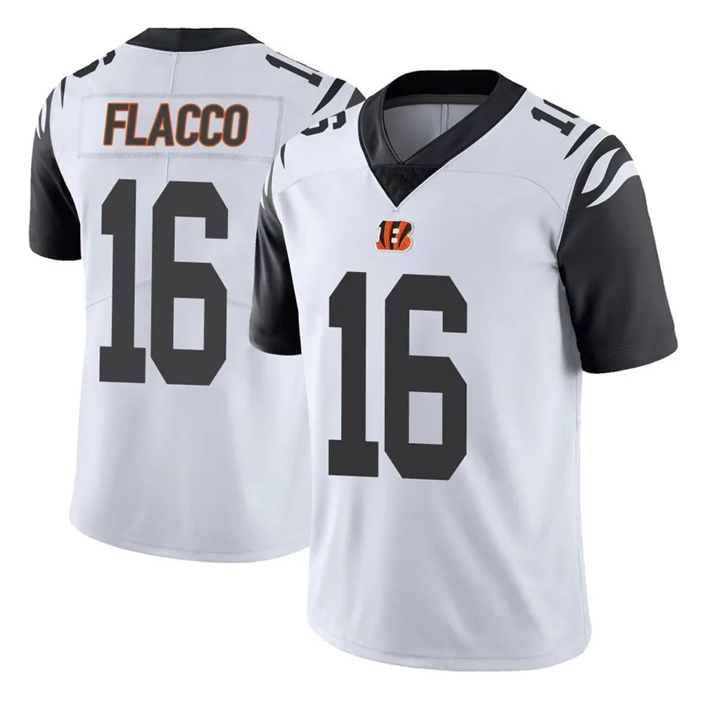 Parkc C.Bengals #16 Joe Flacco Player White Color Rush Vapor Untouchable Limted Home Game Stitched Jerseys