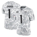 Parkc C.Bengals #1 Ja'Marr Chase Player Arctic Camo Salute to Service Limited Stitched Jerseys