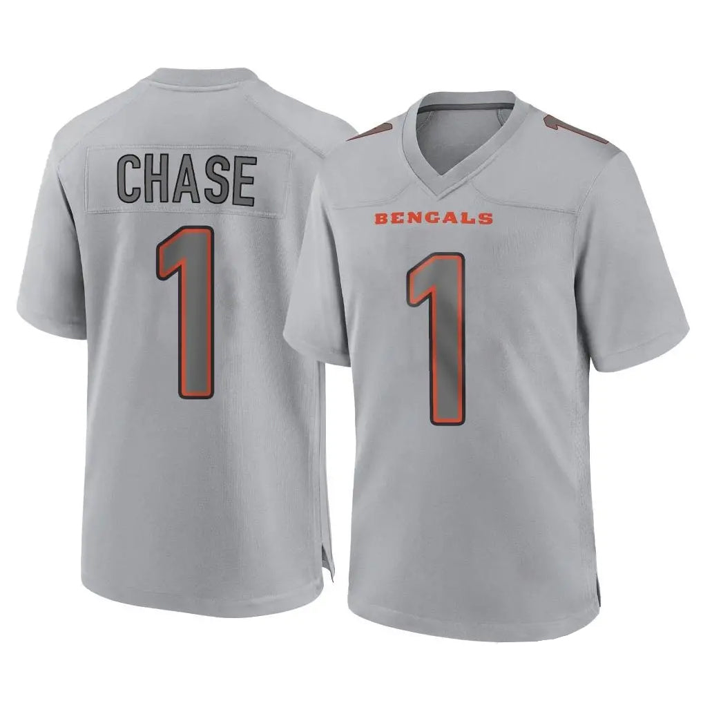 Parkc C.Bengals #1 Ja'Marr Chase Player Gray Atmosphere Fashion Game Stitched Jerseys