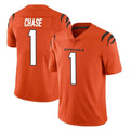 Parkc C.Bengals #1 Ja'Marr Chase Player Orange Vapor Untouchable Limited Home Game Stitched Jerseys
