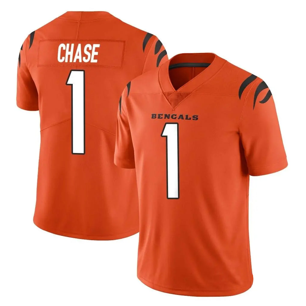 Parkc C.Bengals #1 Ja'Marr Chase Player Orange Vapor Untouchable Limited Home Game Stitched Jerseys