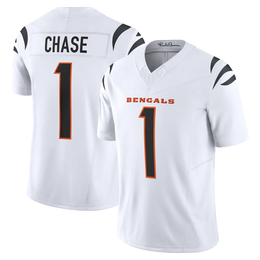 Parkc C.Bengals #1 Ja'Marr Chase Player White Vapor F.U.S.E. Limited Home Game Stitched Jerseys