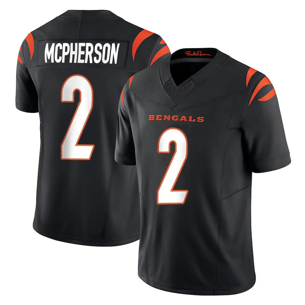 Parkc C.Bengals #2 Evan McPherson Player Black Vapor F.U.S.E. Limited Home Game Stitched Jerseys
