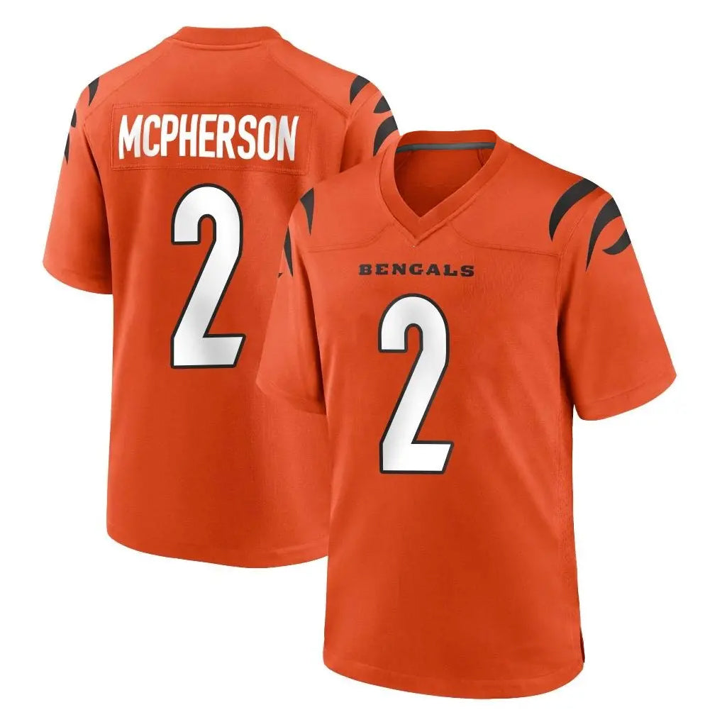 Parkc C.Bengals #2 Evan McPherson Player Orange Home Game Stitched Jerseys