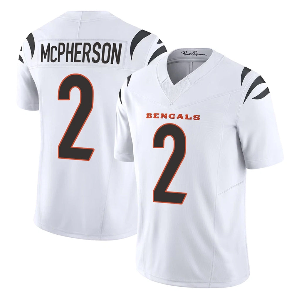 Parkc C.Bengals #2 Evan McPherson Player White Vapor F.U.S.E. Limited Home Game Stitched Jerseys