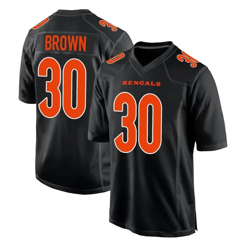 Parkc C.Bengals #30 Chase Brown Player Black Fashion Game Stitched Jerseys