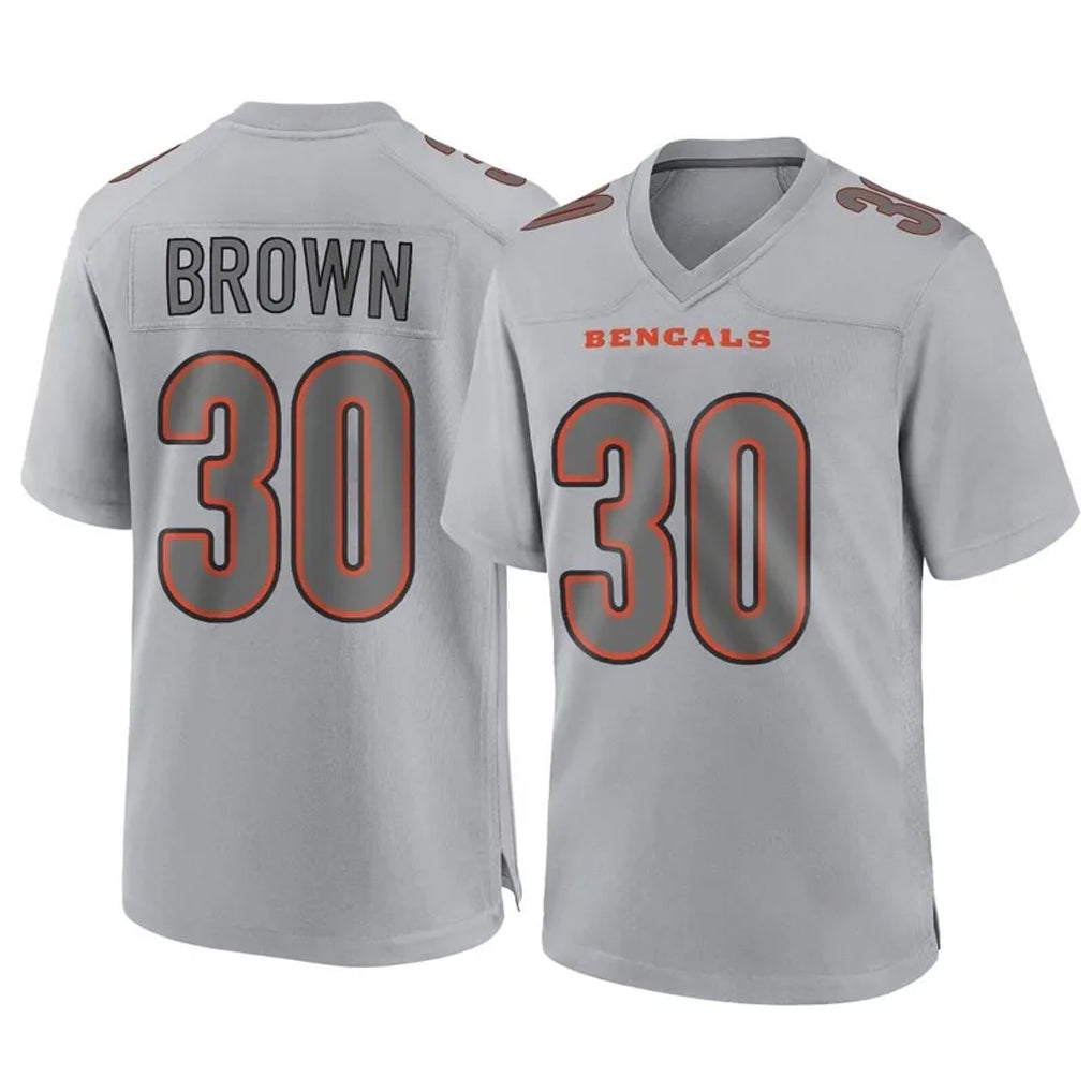 Parkc C.Bengals #30 Chase Brown Player Gray Atmosphere Fashion Game Stitched Jerseys
