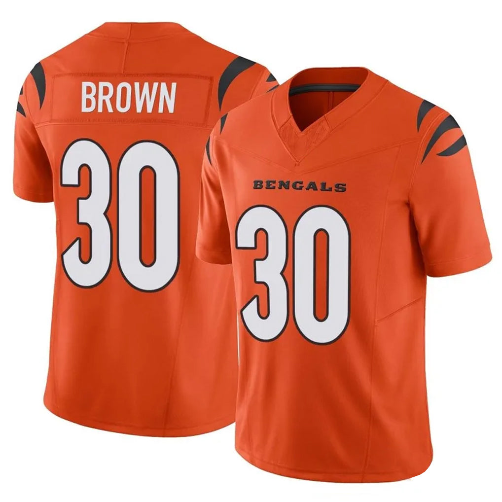 Parkc C.Bengals #30 Chase Brown Player Orange Vapor F.U.S.E. Limited Home Game Stitched Jerseys