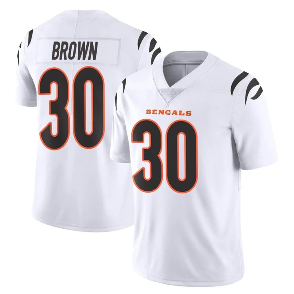 Parkc C.Bengals #30 Chase Brown Player White Vapor Untouchable Limited Home Game Stitched Jerseys