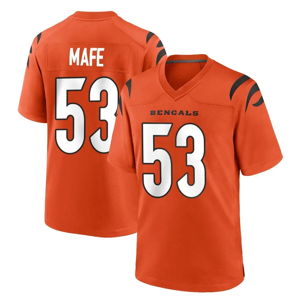 Parkc C.Bengals #53 Boye Mafe Player Orange Home Game Stitched Jerseys