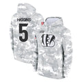 Parkc C.Bengals #5 Tee Higgins Player Arctic Camo Salute to Service Pullover Hoodie Limited Stitched Jerseys